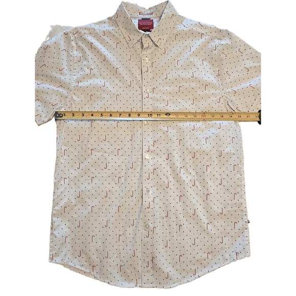 Denim & Flower Ricky Singh Happy Holidays Candy Cane Button Down Shirt Medium - Picture 3 of 4